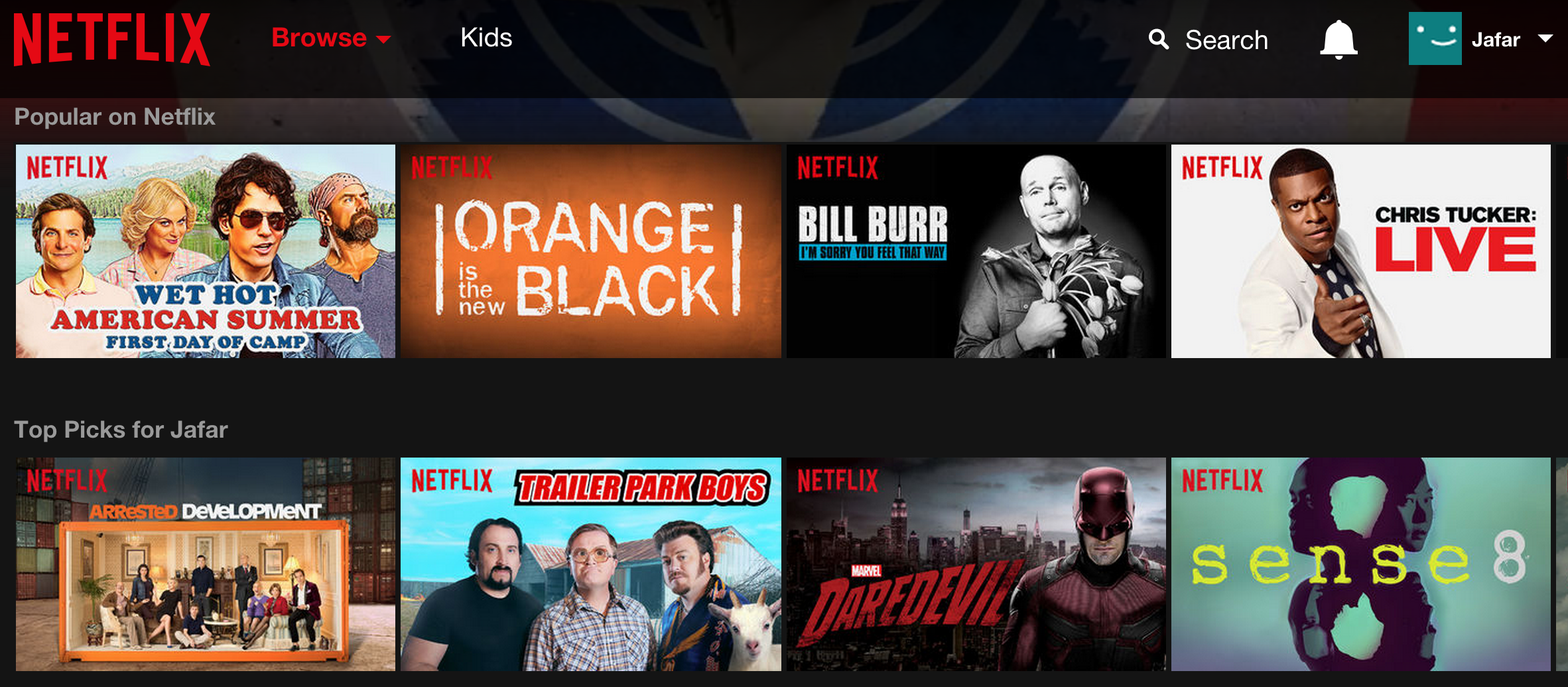 Netflix Homepage